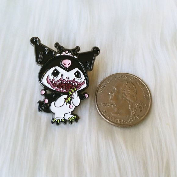 Evil Scary Kuromi Enamel Pin - Picture 2 of 3